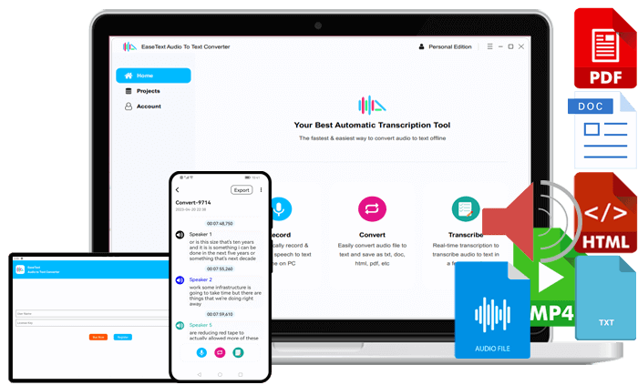EaseText Audio to Text Converter