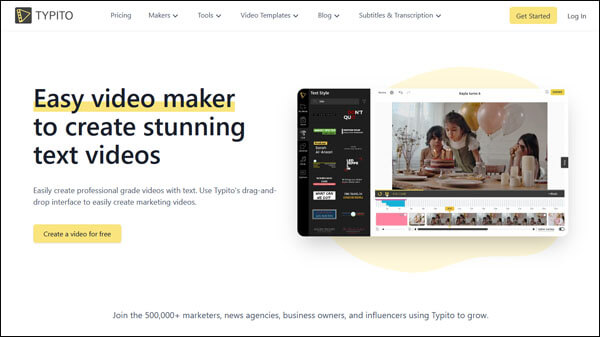 Free Online Text to Video Converters - Typito