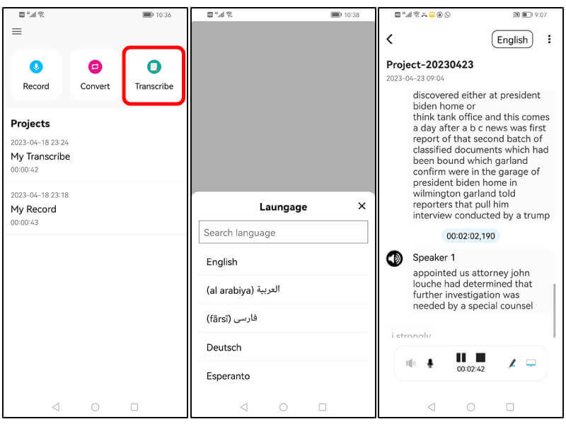 audio to text converter iphone