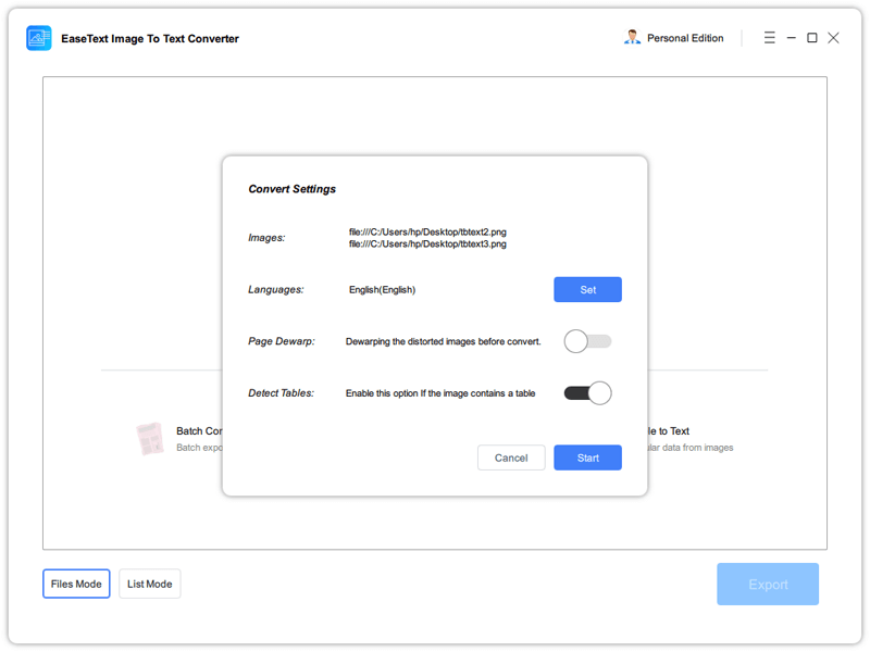 Add PNG files to Convert PNG to Text