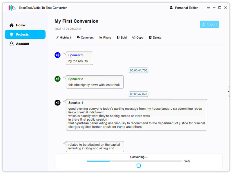 Converting Interview Recording to Text