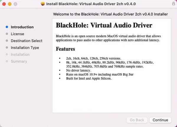 install BlackHole and allow audio access on Mac