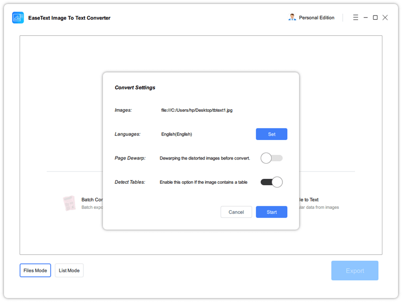 Add files to convert JPG to Text