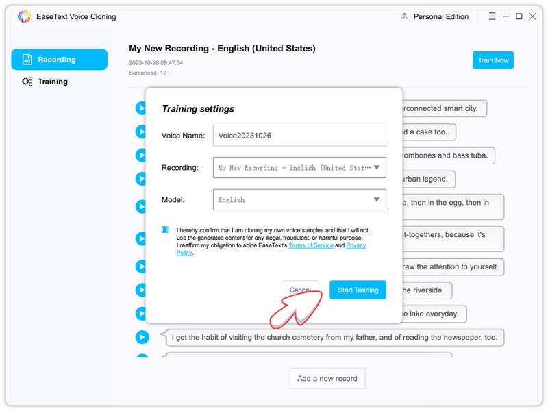 Start to Train Text to Speech Voices